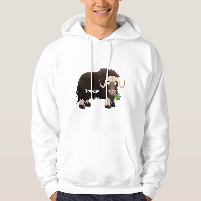 Funny muse ox Cartoon Illustration Hoodie (Vorderseite)