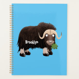Funny muse ox Cartoon Illustration Planer