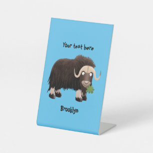 Funny muse ox Cartoon Illustration Sockelschild