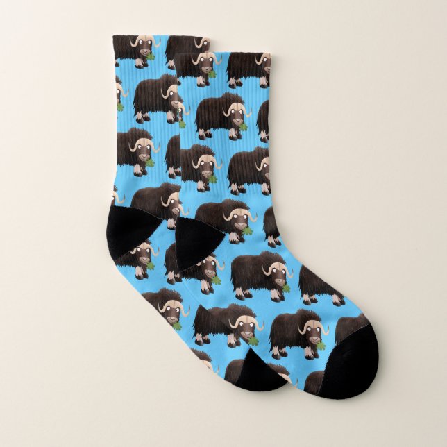 Funny muse ox Cartoon Illustration Socken (Paar)