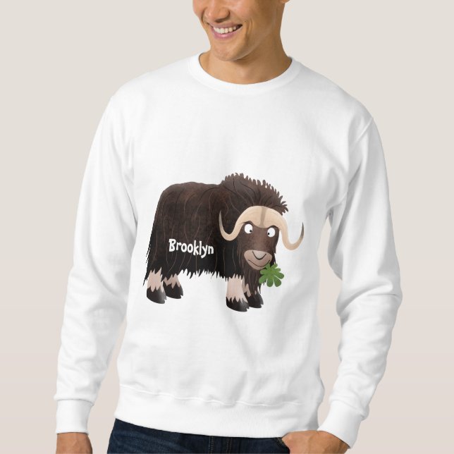 Funny muse ox Cartoon Illustration Sweatshirt (Vorderseite)