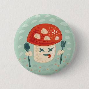 Funny Mushroom Food Character merkwürdige Oddity Button
