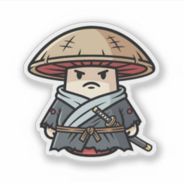 Funny Mushroom Ronin Wandering Samurai Illustratio Aufkleber