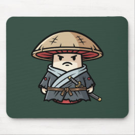 Funny Mushroom Ronin Wandering Samurai Illustratio Mousepad