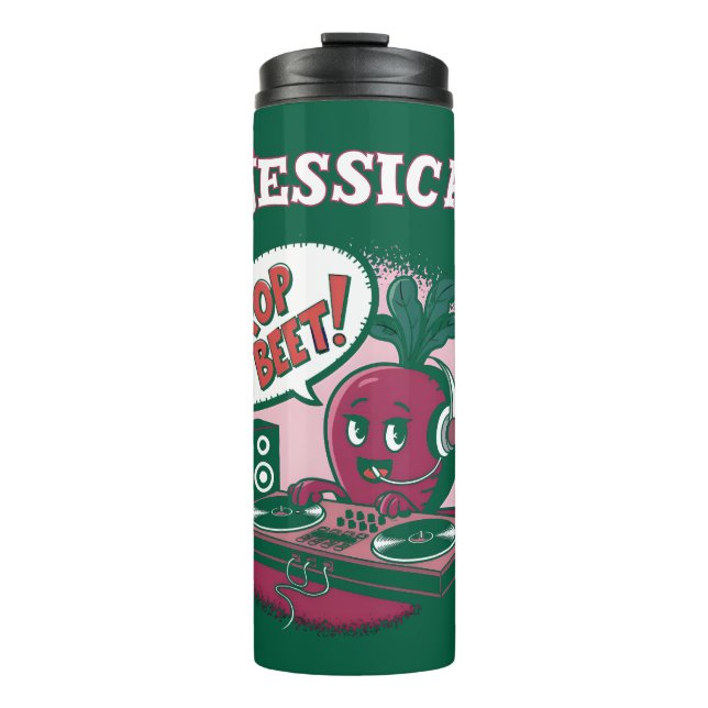 Funny Music Drop The Beet Thermosbecher (Vorderseite)