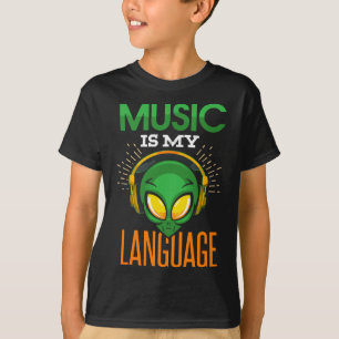 Funny Music ist meine Alien Kopfhörer Musici T-Shirt
