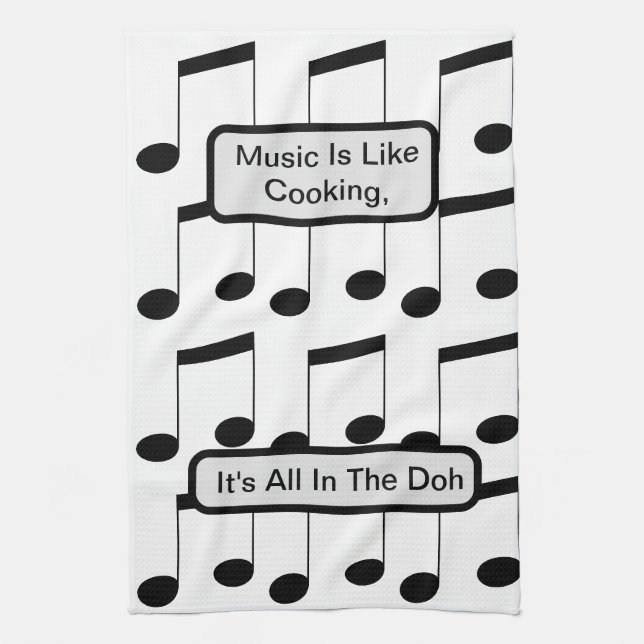 Funny Music ist wie Kochen, Teetuch Geschirrtuch (Vertikal)