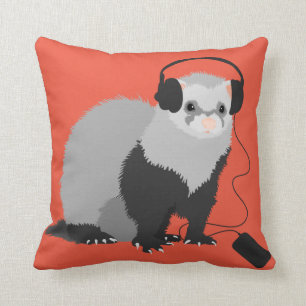 Funny Music Lover Ferret Kissen