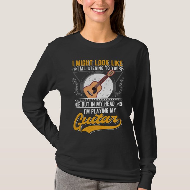 Funny Music Lover Gitarrist Acoustic Guitar T-Shirt (Vorderseite)