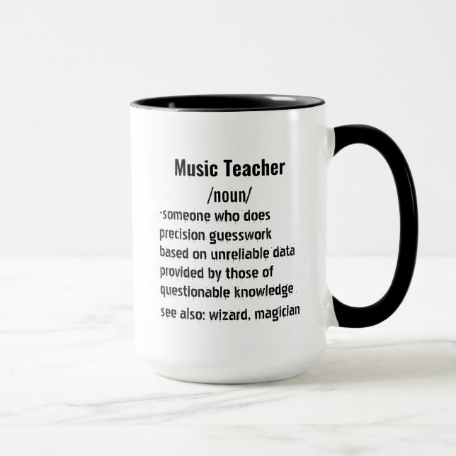Funny Music Teacher Definition Geschenke für Männe Tasse (Rechts)