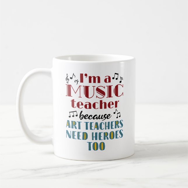 Funny Music Teacher Heroes Quote Kaffeetasse (Links)