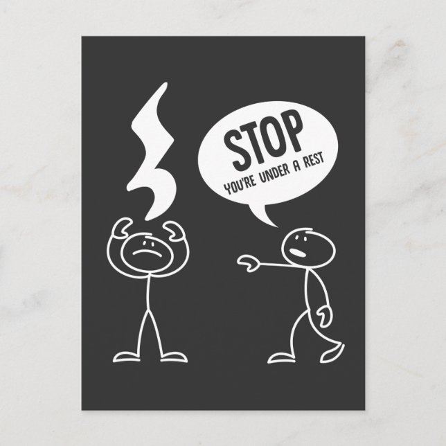 Funny Music Teacher Quote Erholung Musical Notes P Postkarte (Vorderseite)