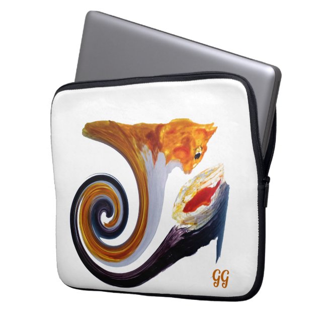 Funny Musical Art Goldfish Cat Personalisiert Laptopschutzhülle (Vorderseite Links)