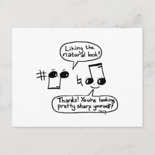 Funny Musical Compliments Cartoon: Version II Postkarte