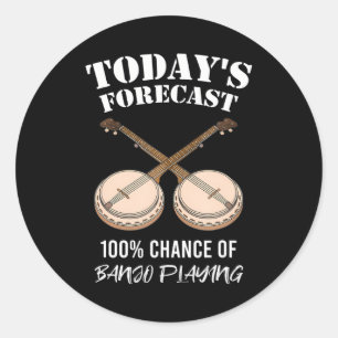 Funny Musical Instrument bluegrass Heute ist Runder Aufkleber