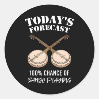 Funny Musical Instrument bluegrass Heute ist Runder Aufkleber