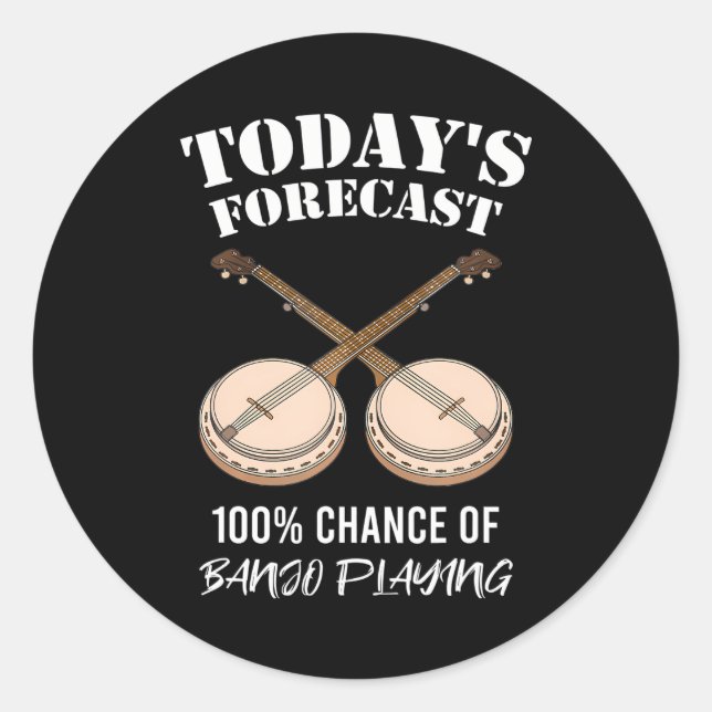 Funny Musical Instrument bluegrass Heute ist Runder Aufkleber (Vorderseite)