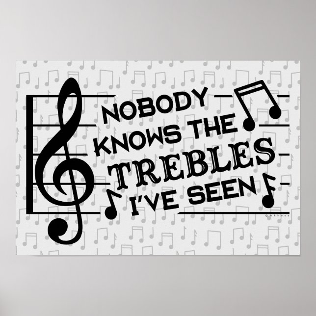 Funny Musicians Treble Joke Pub | Musiklehrer Poster (Vorne)