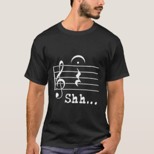 Funny Musiknote gibt Musiker Shh Quarter Erholung T-Shirt