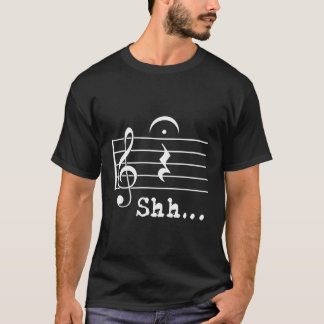 Funny Musiknote gibt Musiker Shh Quarter Erholung T-Shirt