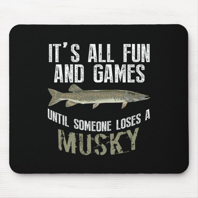 Funny Musky Fischen Muskellunge Süßwasser Fisch un Mousepad (Vorne)