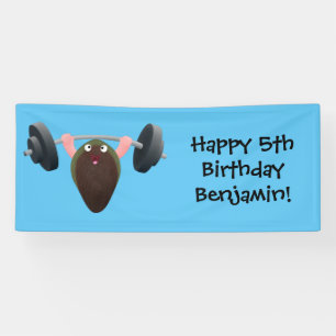 Funny mussel arbeitet an Cartoon Illustration Banner