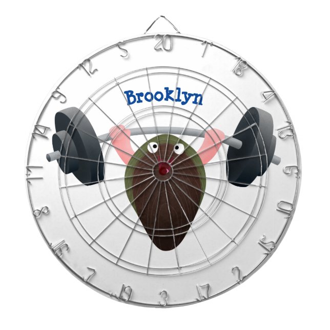 Funny mussel arbeitet an Cartoon Illustration Dartscheibe (vorne)