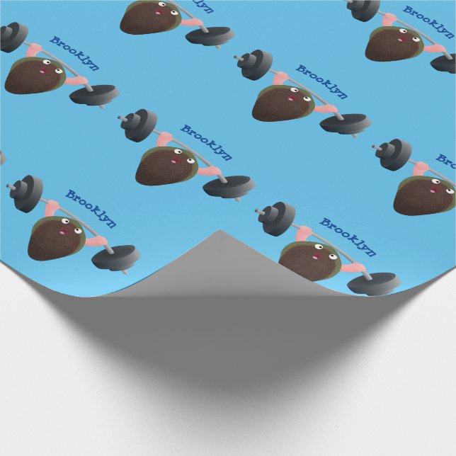 Funny mussel arbeitet an Cartoon Illustration Geschenkpapier (Ecke)