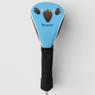 Funny mussel arbeitet an Cartoon Illustration Golf Headcover