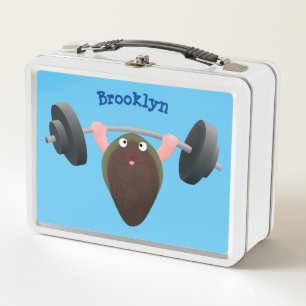 Funny mussel arbeitet an Cartoon Illustration Metall Brotdose