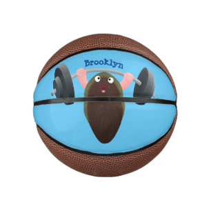 Funny mussel arbeitet an Cartoon Illustration Mini Basketball