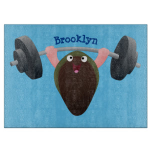 Funny mussel arbeitet an Cartoon Illustration Schneidebrett