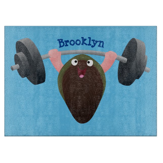 Funny mussel arbeitet an Cartoon Illustration Schneidebrett (Vorderseite)
