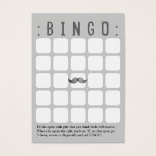 Funny Mustache 5x5 Graue Bingokarte