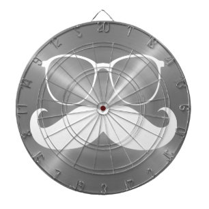 Funny Mustache auf Metal Gray Hintergrund Dartscheibe