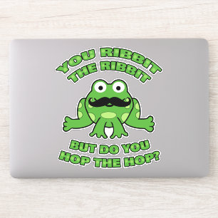 Funny Mustache Cartoon Frog Aufkleber