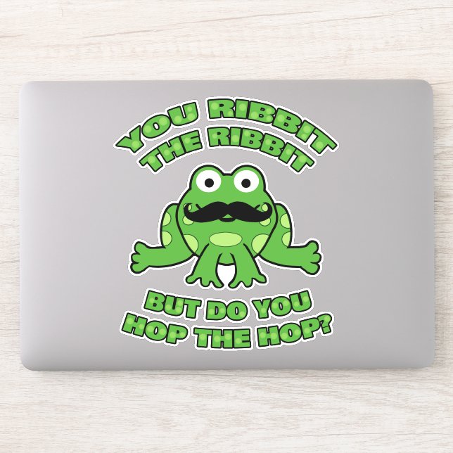 Funny Mustache Cartoon Frog Aufkleber (Computer)