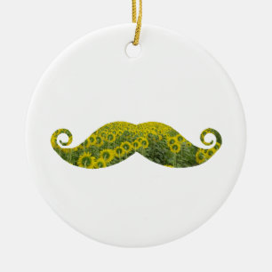 Funny Mustache Circle Ornament