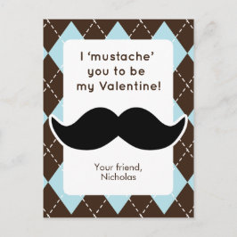 Funny Mustache Class Valentines Feiertagspostkarte