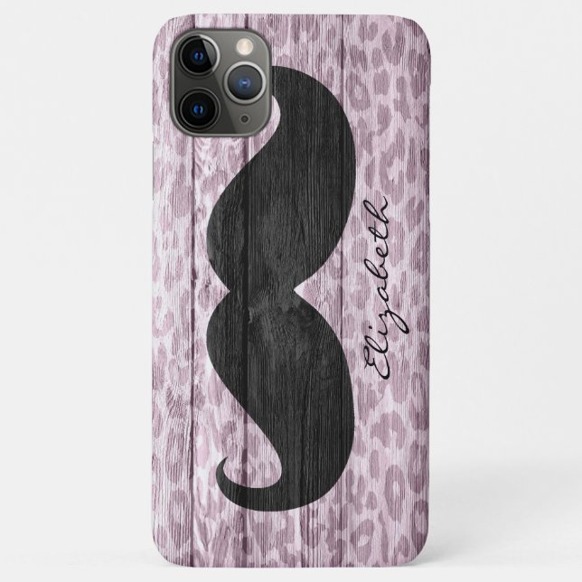 Funny Mustache Custom Monogram Case-Mate iPhone Hülle (Rückseite)
