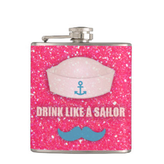 Funny Mustache Drink wie eine Seelenflasche Flachmann