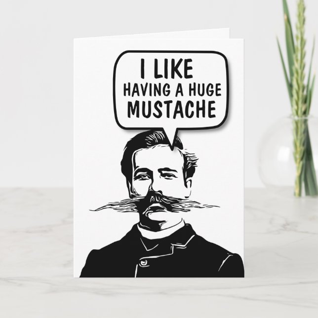 FUNNY MUSTACHE GEBURTSTAGSKARTEN KARTE (Vorderseite)