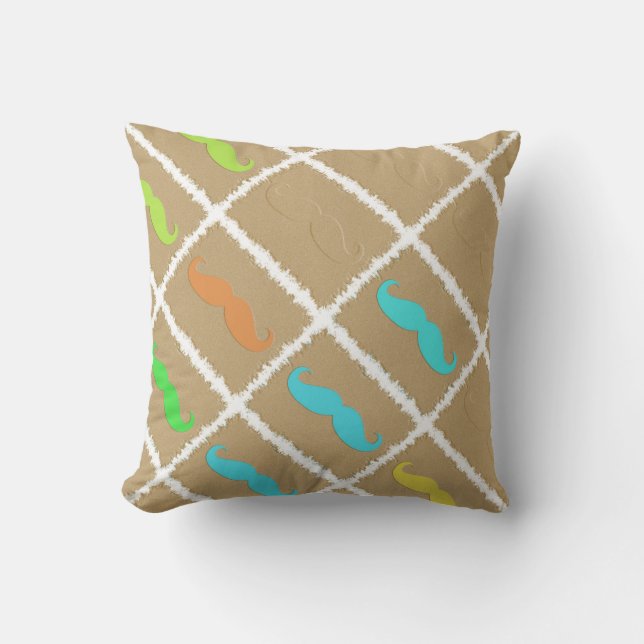 Funny Mustache Kissen (Vorderseite)