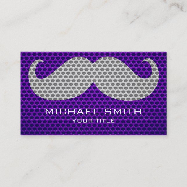 Funny Mustache Metal Hole #3 Visitenkarte (Vorderseite)