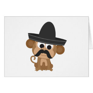 Funny Mustache Monkey mit einem mexikanischen Somb