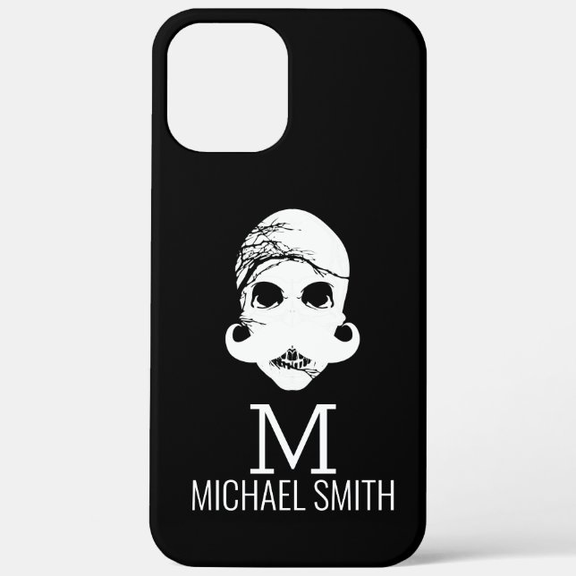 Funny Mustache Monogram #2 Case-Mate iPhone Hülle (Rückseite)