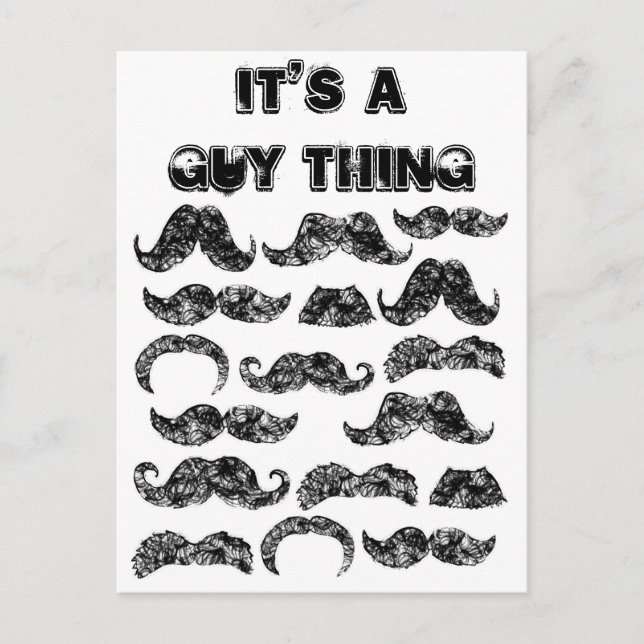 Funny Mustache Muster für Männer Postkarte (Vorderseite)