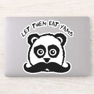 Funny Mustache Panda Ließ ihnen Eat Yams Aufkleber