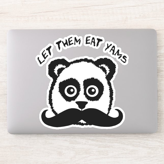 Funny Mustache Panda Ließ ihnen Eat Yams Aufkleber (Computer)