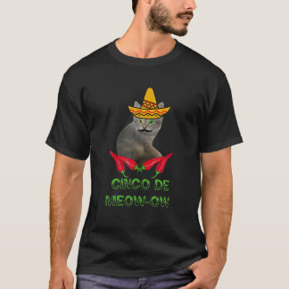 Funny Mustache Paprikaschoten Cinco De Meow-Ow Mat T-Shirt